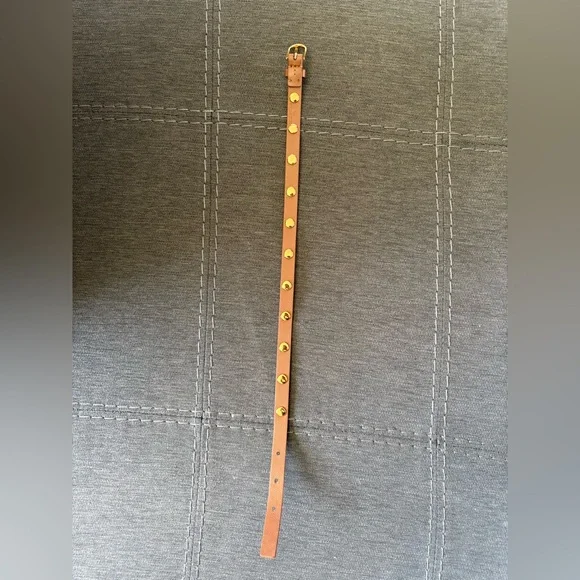 Tory Burch Tan Leather Logo Studded Double Wrap Bracelet - Picture 7 of 7